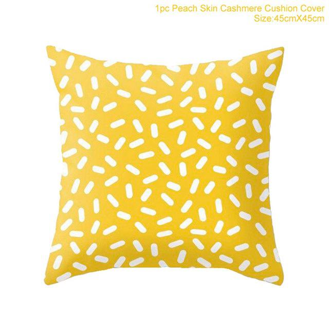 Sandstone Simple Yellow Pillow Geometric Pillow Case Plush Car Living Room Sofa Pillow Nordic