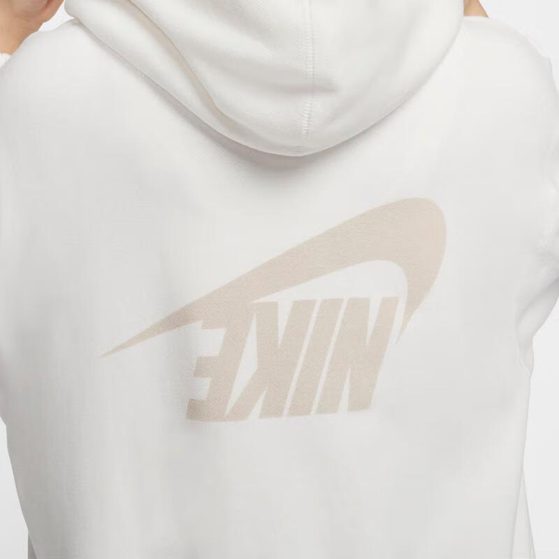 Nike Sportswear Letter Print Loose Zip-Up Casual Long Sleeve Hoodie Women Hoodies Sail Light-Redwood FV7516133