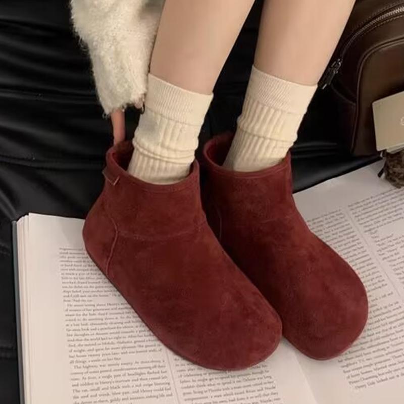 Flats Women Ankle Snow Boots Suede Warm Shoes Winter Cozy Woman Cotton Boots 2025 Casual New Botas Para Mujer Zapatos