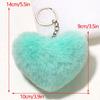 Duolingo Faux Rex Rabbit Fur Heart Keychain: Cute Pendant for Bags & Cars