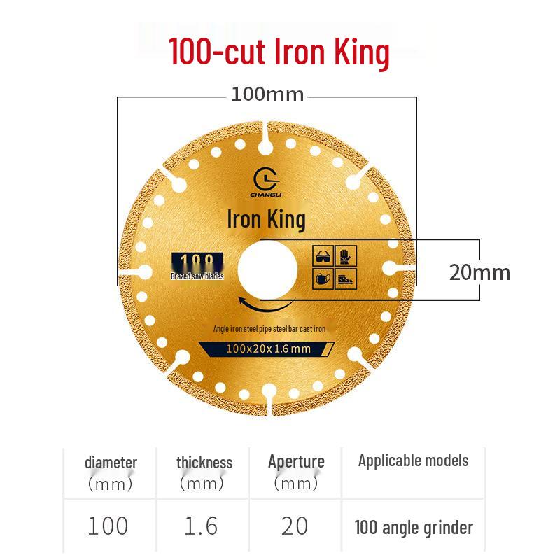 Stainless Steel & Cast Iron Cutting Disc for Metal: Iron Cutter King (100/115/125 mm)
