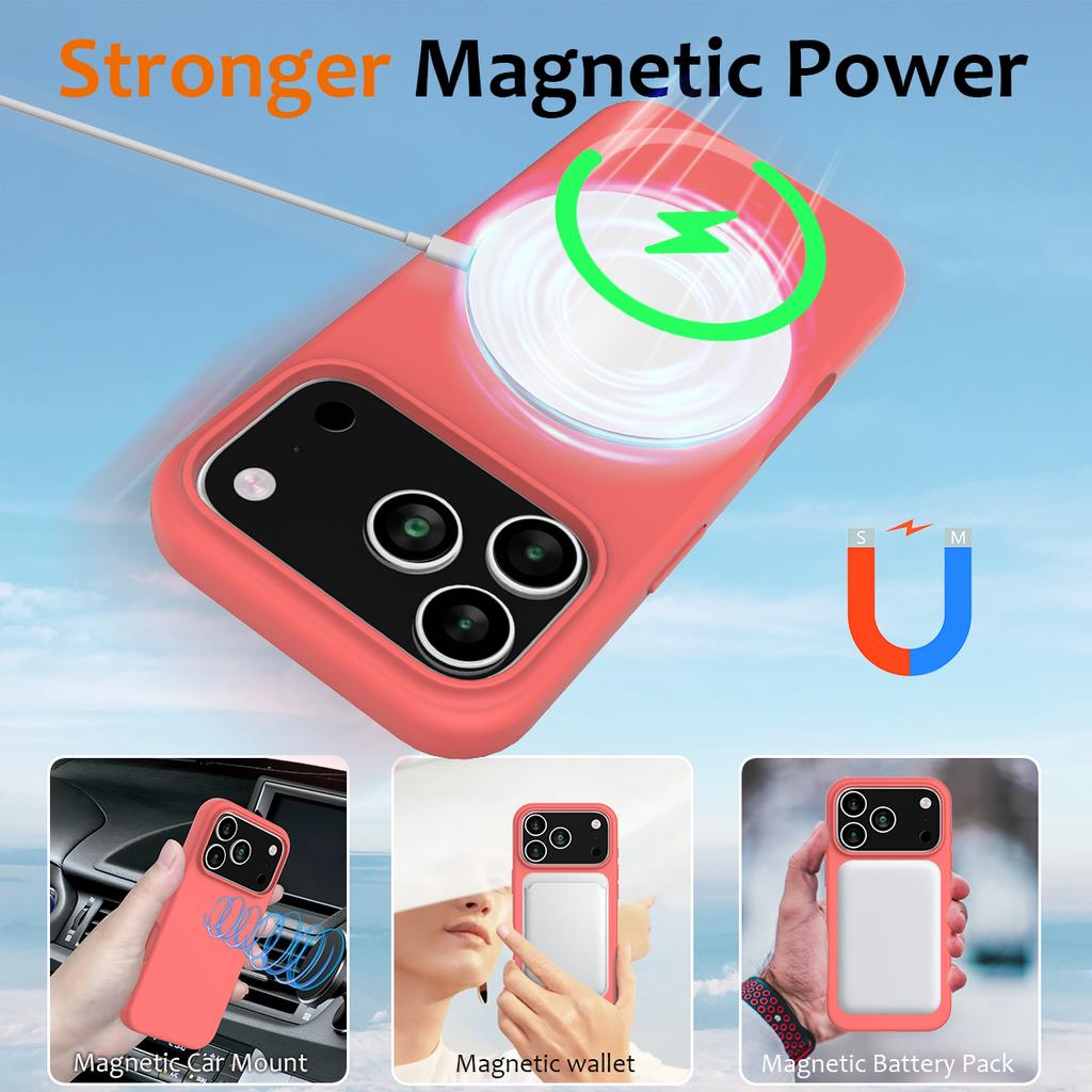 Magsafe Liquid Silicone Phone Case for Apple IPhone 17 Air 13 14 16 15 12 Pro Max Magnetic Wireless Charging Cover