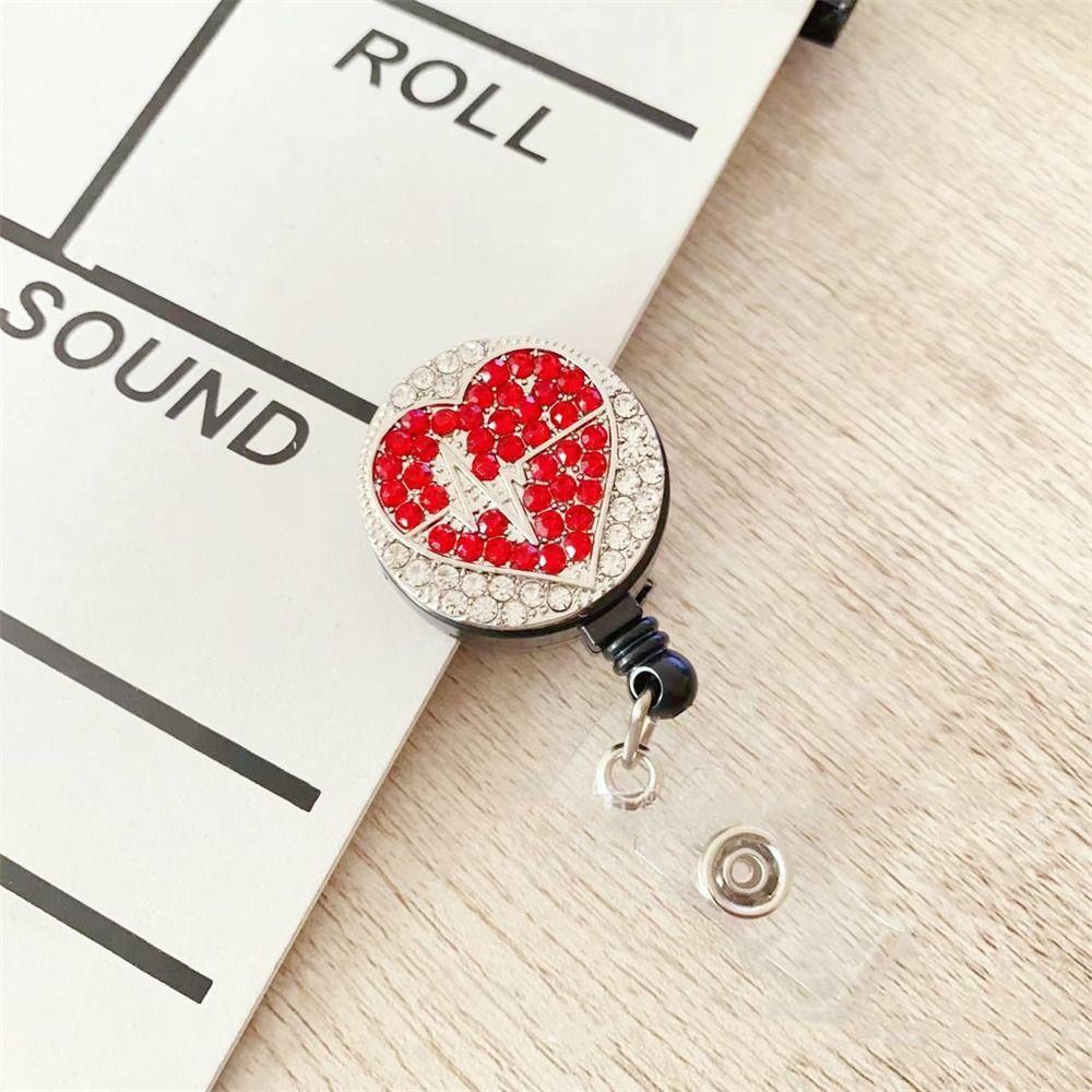 

Держатель для бейджа со стразами, зажим-крокодил, легко выдвигающаяся пряжка, выдвижная катушка для бейджа, именная бирка Style 1