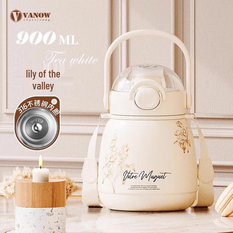 Vanow Kids  Large Capacity Insulated Straw Water Bottle 900ml