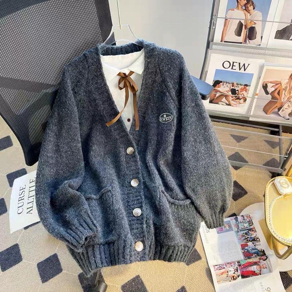 Damen Strickjacke im japanischen Stil - Herbst 2025 Locker geschnittener Pullovermantel