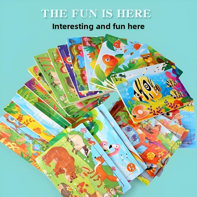 15*11cm Montessori Wooden 3D Puzzle Cartoon Animal Intelligence Jigsaw Game Early Learning Educational Toys For Children