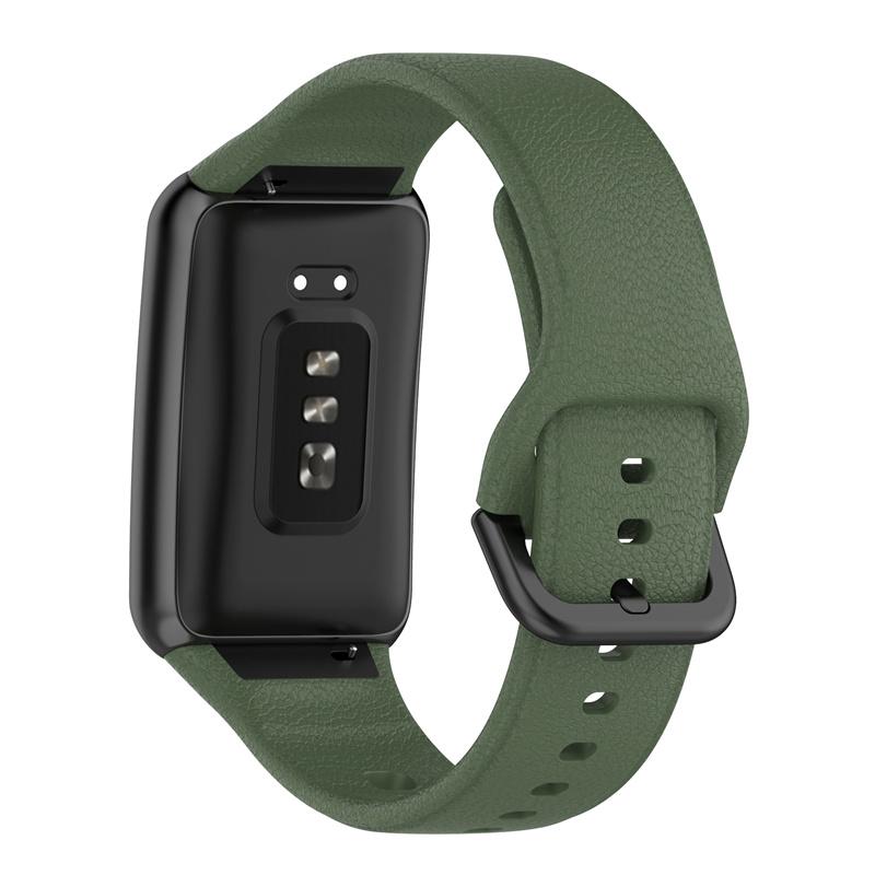 For Oppo Watch Free Textured Silicone Watch Band Replacement Wrist Strap with Black Buckle