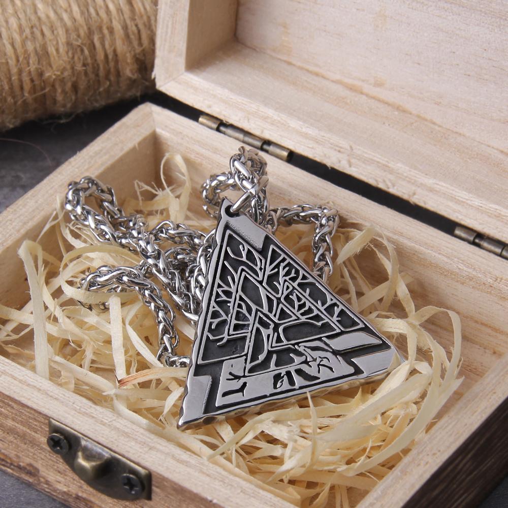 Never Fade New Personality Celtic Tree of Life Round Pendant Necklace Men's Viking Rune Amulet Necklace Pendant Party Jewelry