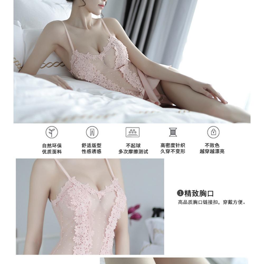 Sexy Nightdress Qqny Passion Suit Polka Dot Lingerie Women's One-piece Princess Dress Suspender Pajamas Bed Skirt