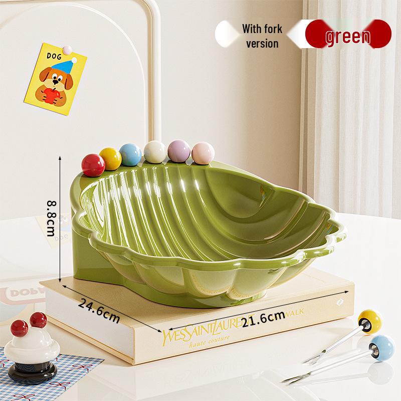 Dopamine Shell Fruit Plate with Forks - Stylish Living Room & Dining Decor