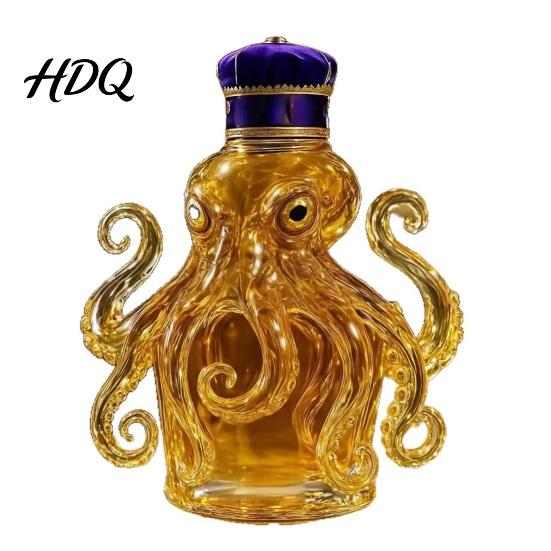 Novelty Wine Accessory Octopus Glass Decanter Hand Blown Squid Shape Whiskey Bottle A