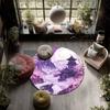 Purple Pattern Round rug,Carpet Rug for Living Room Bedroom Playroom ,Non-slip Floor Mat,Holiday Gifts and Birthday Gifts.