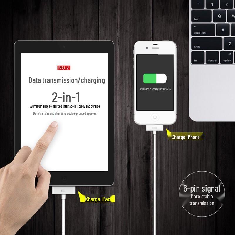 JOWOYE USB Charging Cable for Apple iPhone 4/4S, iPad, iPod (Old Model)