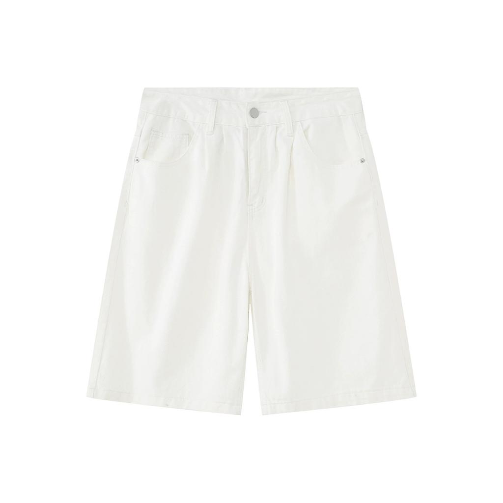 | Old washed denim shorts men's summer straight five-point pants retro medium pants