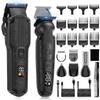 Professional Stainless Steel Hair Clipper - IPX7 Waterproof Trimmer with 0.8-2mm Taper Control & 8 Guide Combs