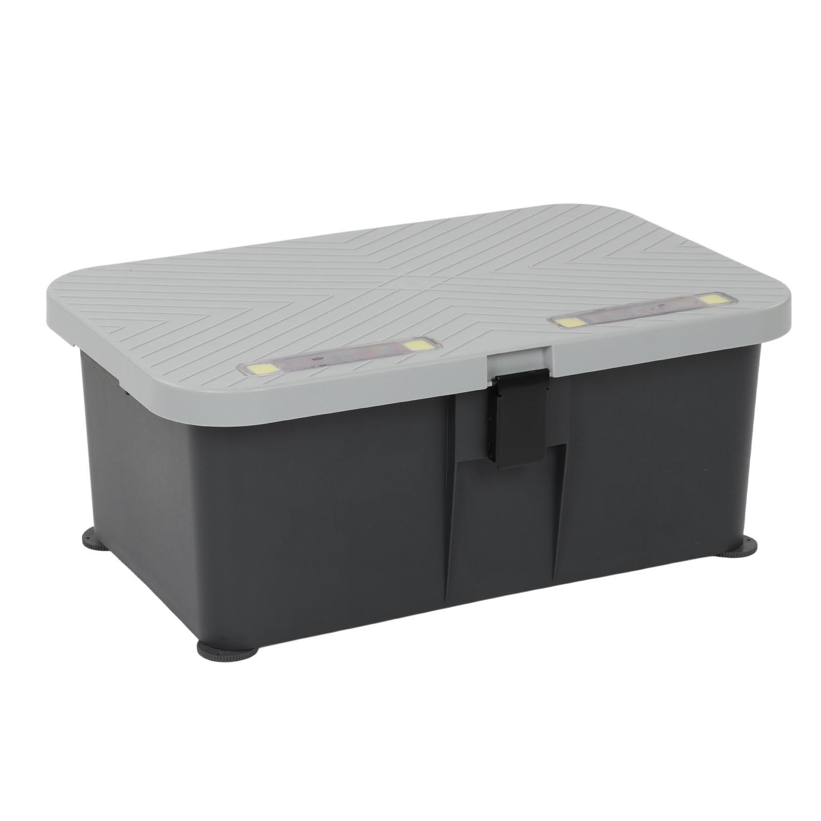 

Педальный ящик для хранения в багажнике автомобиля, вместимость 52 л, грузоподъемность 150 кг, с крышкой, фонарь на солнечной батарее для дома на колесах