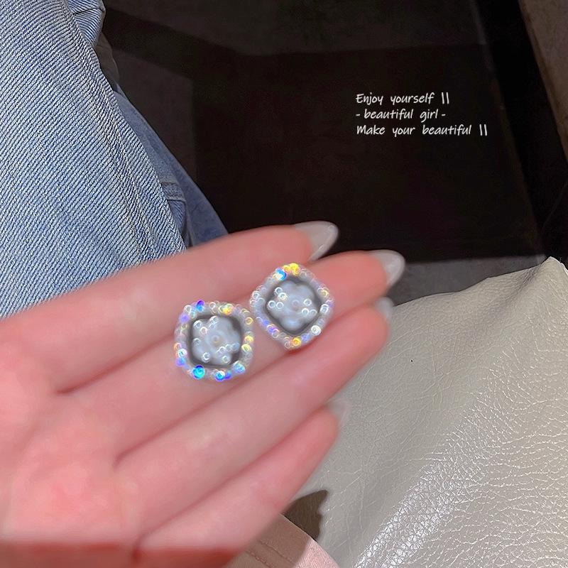 

S925 Silver Vintage Zircon Flower Drop Earrings for Women