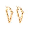 High-End European and American Stainless Steel Hoop Earrings with Steel Beads