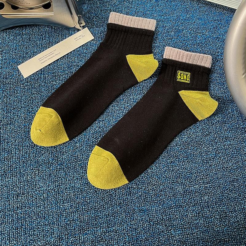 Men's Spring and Summer Short Socks, Teenagers' Summer Pure Cotton All-cotton Anti-odor and Sweat-absorbing Sports and Student Trendy Socks