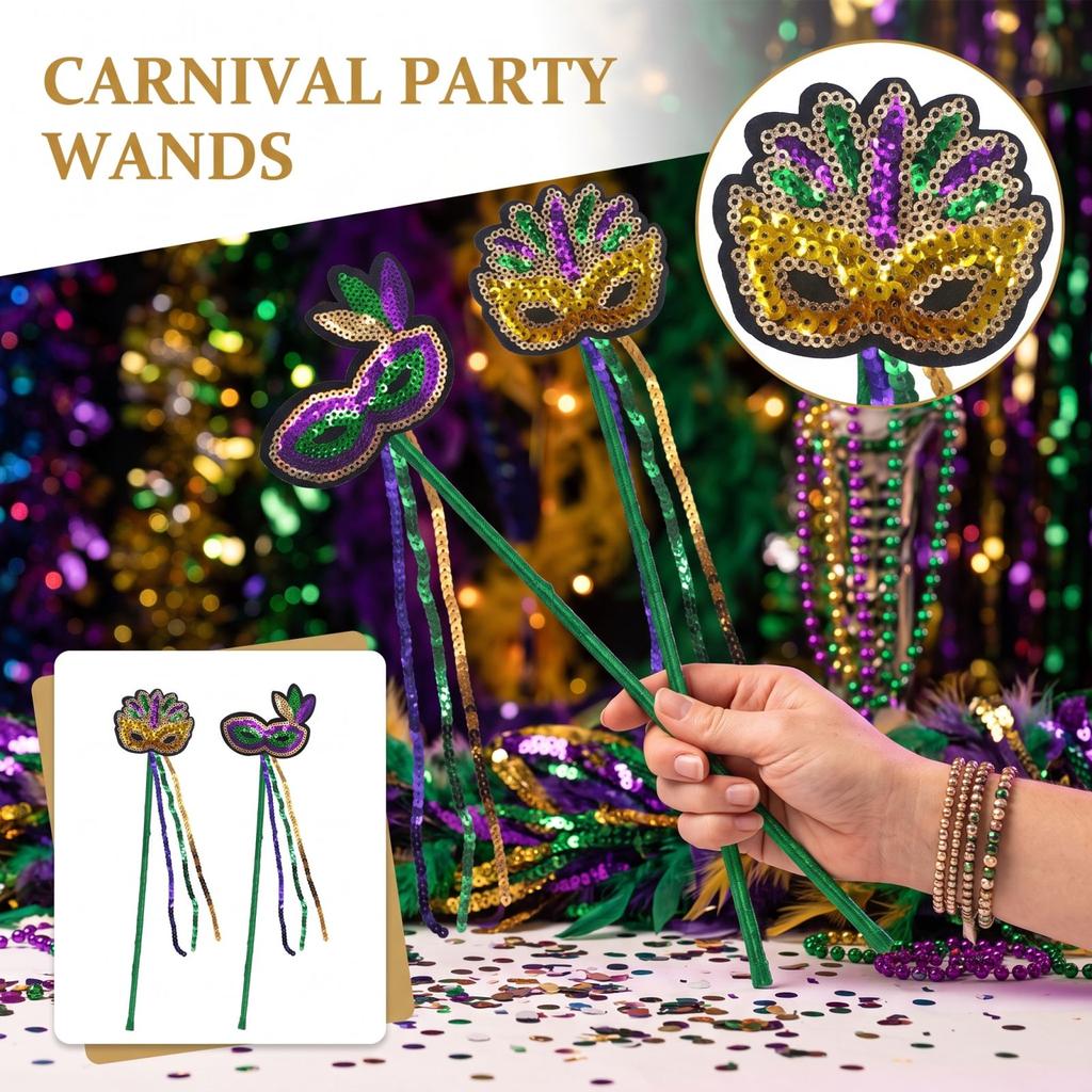 Sequins Handheld for Masquerade Party Costume Event Accessory
