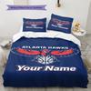 Name Custom Atlanta hawks Logo Pattern Bedding Set Quilt Cover Pillowcase Home Decor Gift (1 * duvet cover + 2 * pillowcase, without core)