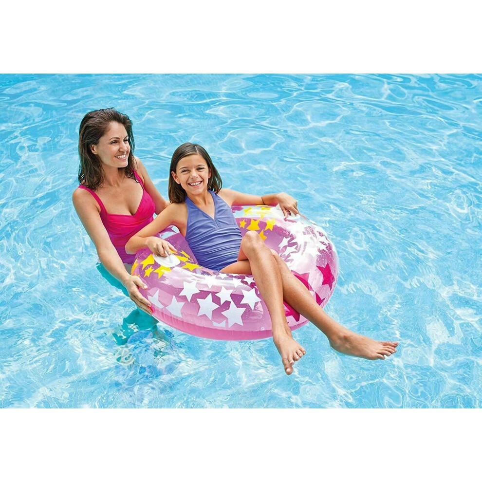 GEEZY 36" Intex Inflatable Tube Swim Ring with Handles Beach Pool Lilo Float Lounger