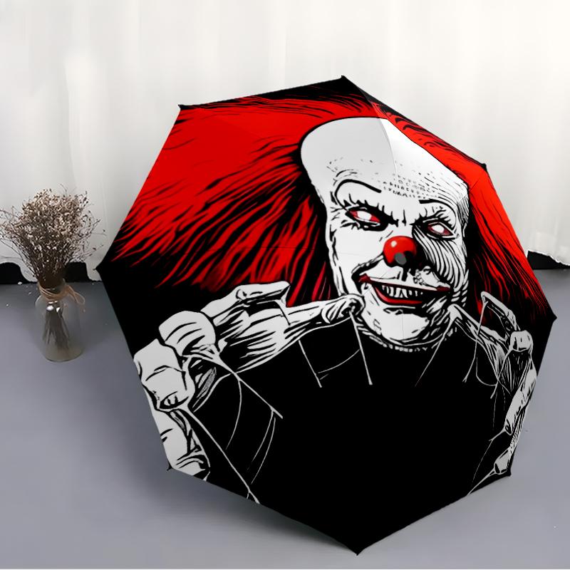 Printed Horror charactersPrinted Folding Umbrella,Outdoor,Leisure,And Travel Umbrella,Durable Umbrella Fabric,Birthday And Holiday Gift