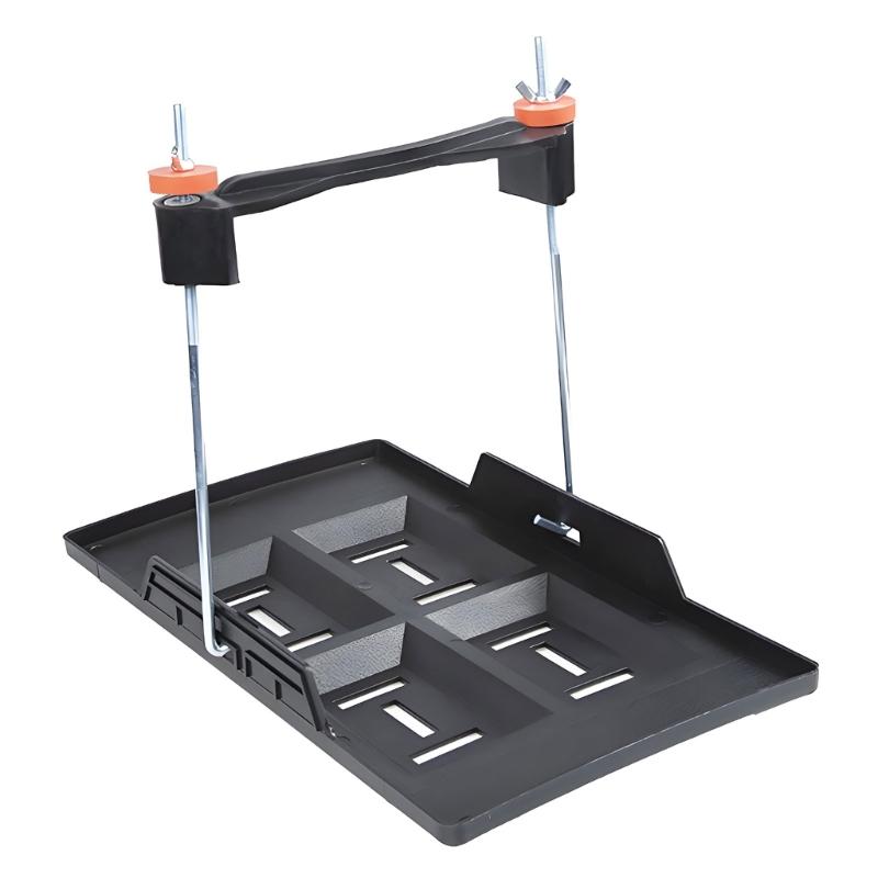 Car Battery Mounting Tray Bracket Kit with Molded Battery Tray Metal Hold Down Rods for Marine Install Support