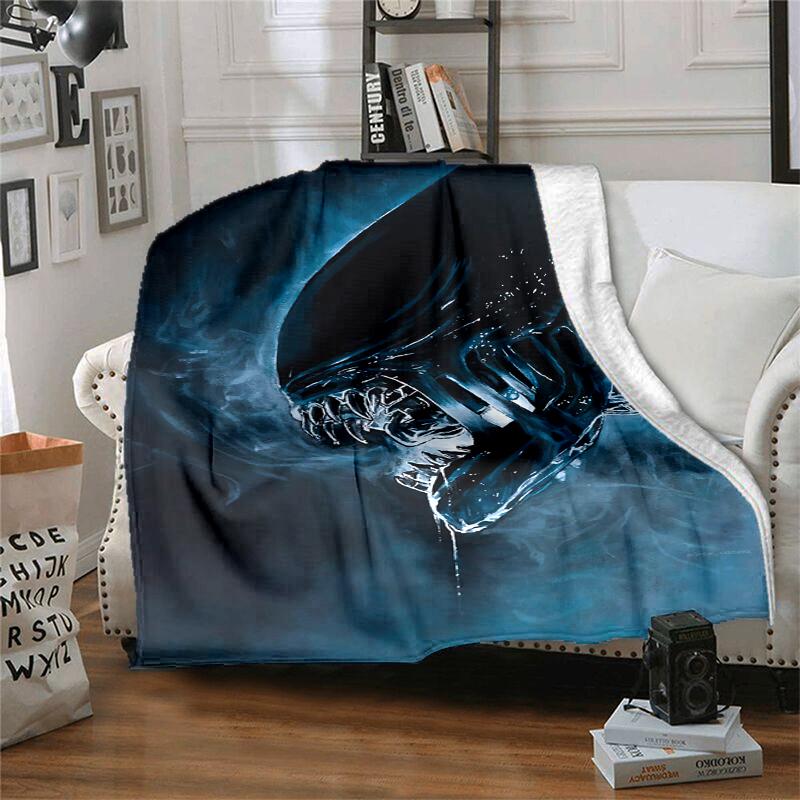 Alien Flannel Blanket Soft Warm All-Season Throw, Design for Camping, Car Travel, Hiking Sofa, Bed, Office Perfect Gift for Parties