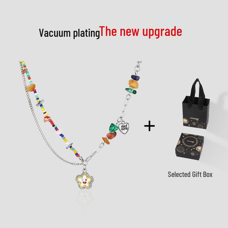 Dopamine Beaded Necklace: Luxurious, Trendy, Sweet Cool Clavicle Chain for Women’s Summer Dresses