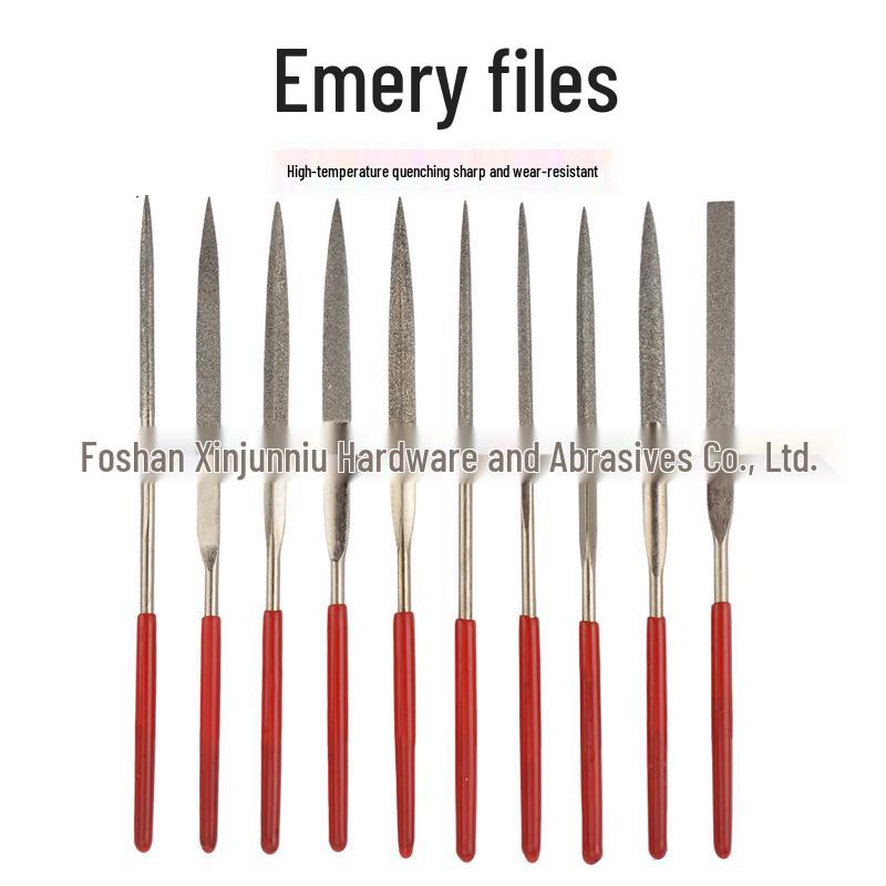 Diamond Grit Shaping Files Set: Electroplated Flat & Round Files for Woodworking