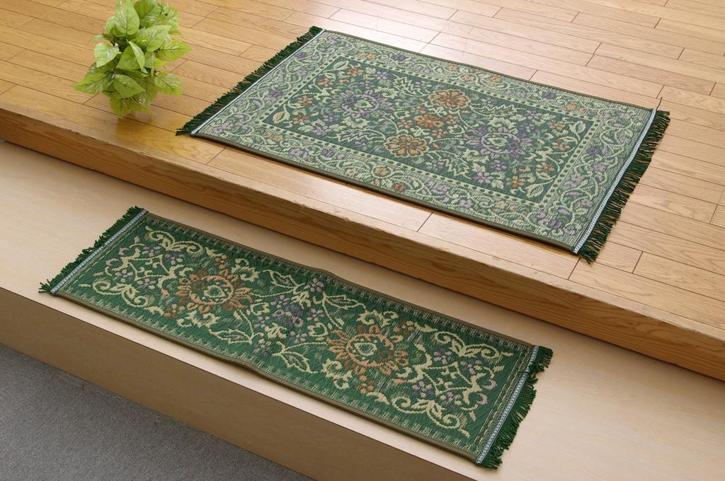 IKEHIKO "F Vivian" Entrance Mat, Made In Japan with Igusa Grass, Green, Approx. 30 X 90 Cm (Urethane Backing)