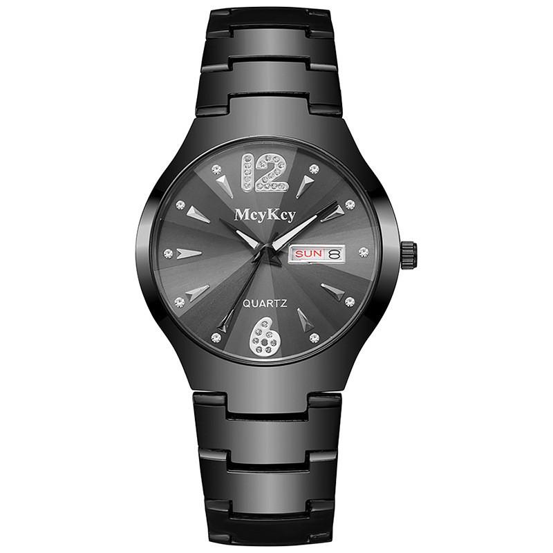 Tungsten Steel Mens Quartz Watch With Calendar Waterproof For Business Use