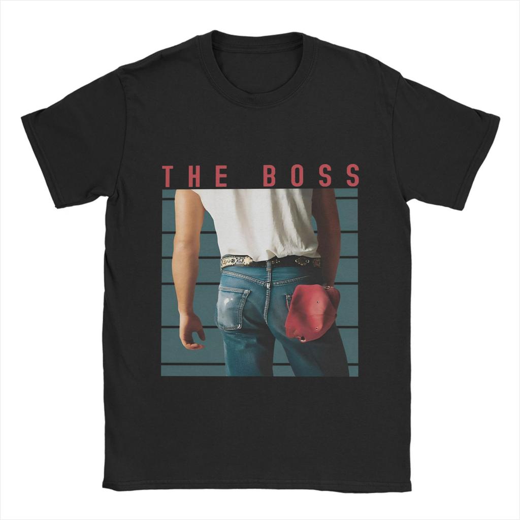 2025 Summer Mens The Boss 100 Pure Cotton Printed Tshirt Bruce Springsteens Clothing Fashion Short Sleeve Crew Neck Plus Size