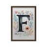 Plakat "F" Z Kolorowymi Kwiatami Plakat "F" Z Kolorowymi Kwiatami, 50X70 Cm, Rama Drewniana Jasny Dąb, Papier Matowy 230 Gsm