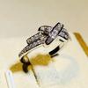 Fashion Female Rings  Sterling Silver  X Cross Double Zircon Ring for Women Wedding Trendy  Dazzling CZ Stone Rings