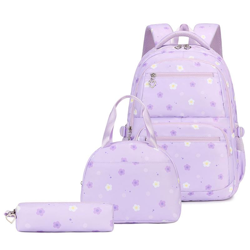 Three-piece schoolbag set for school students female waterproof backpack student backpack