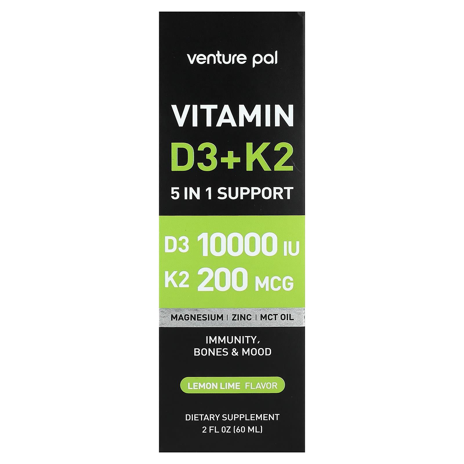 

Venture Pal, Vitamin D3 + K2, Lemon Lime, 60ml (2 fl oz)