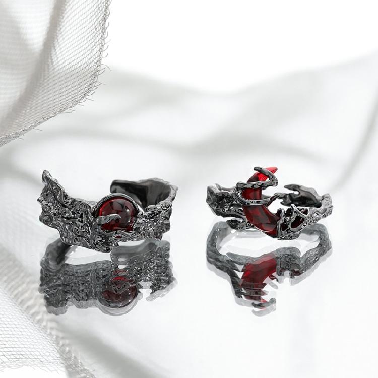 Fashionable Sun/Moon Themed Ring with Liquid Shine Unique Adjustable Fit Finger Band Couple Accessory