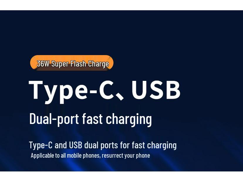 36W Dual USB & Type-C PD QC3.0 Fast Car Charger