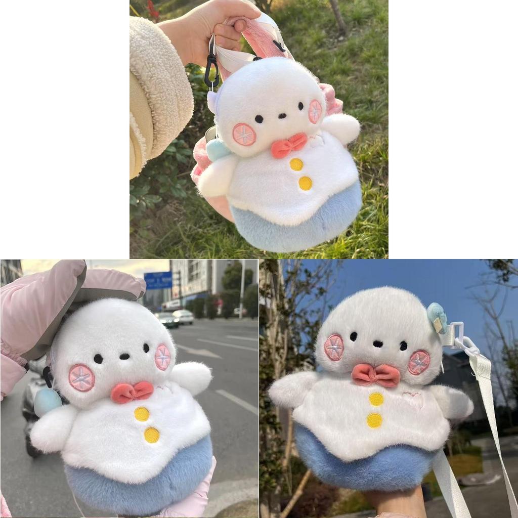 Adorable Snowman Backpack Plush Toy Decorative Gift For Friends And Collectors