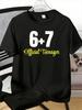 Unisexs Tee Six Plus Seven Teenager Math Letter Print Cotton Short Sleeve Male Casual Streetwear Daily Basic Fashion Top