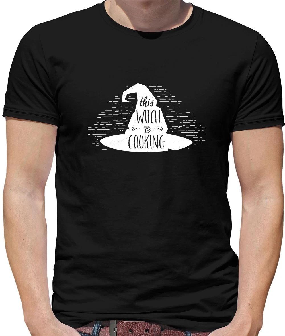 This Witch Is Cooking - Mens T-Shirt - Halloween Witches Funny Baking Bake XL