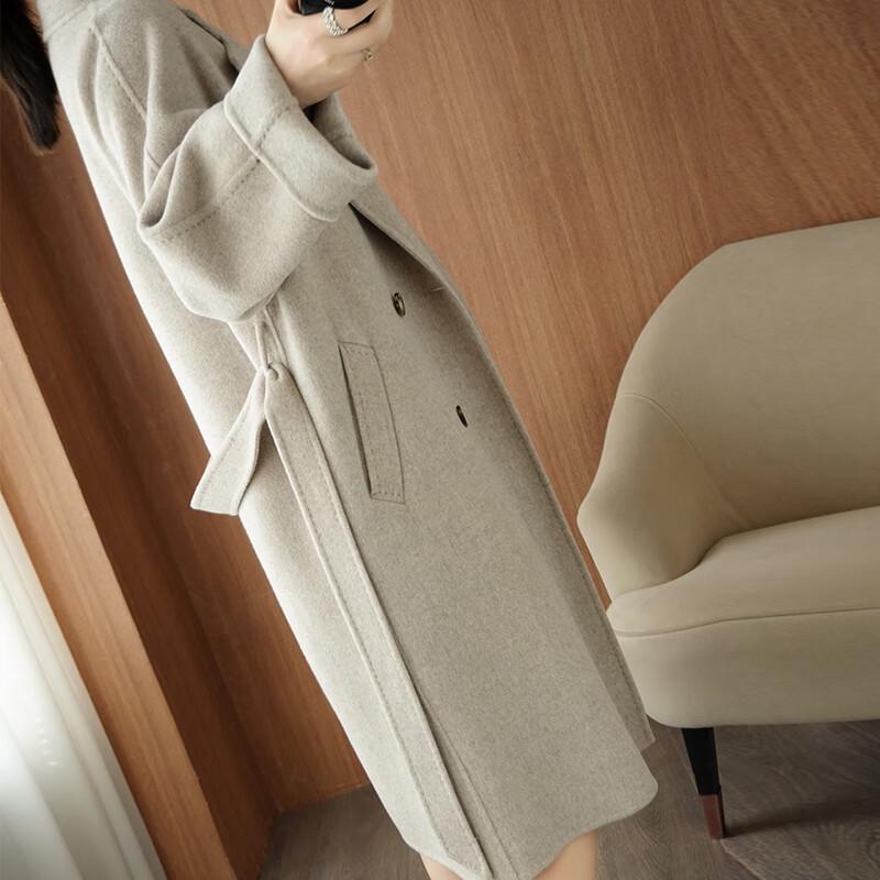 Fanzhen Women's 100% Wool Loose-Fit Mid-Length Coat
