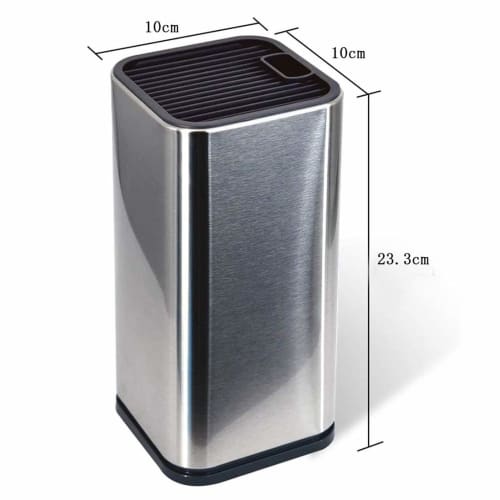 Universal Size Knife Stand, Stainless Steel Square Soft-Touch Knife Holder, Safe, Space-Saving, Kitchen Storage, Antibacterial, Multifunctional, and C