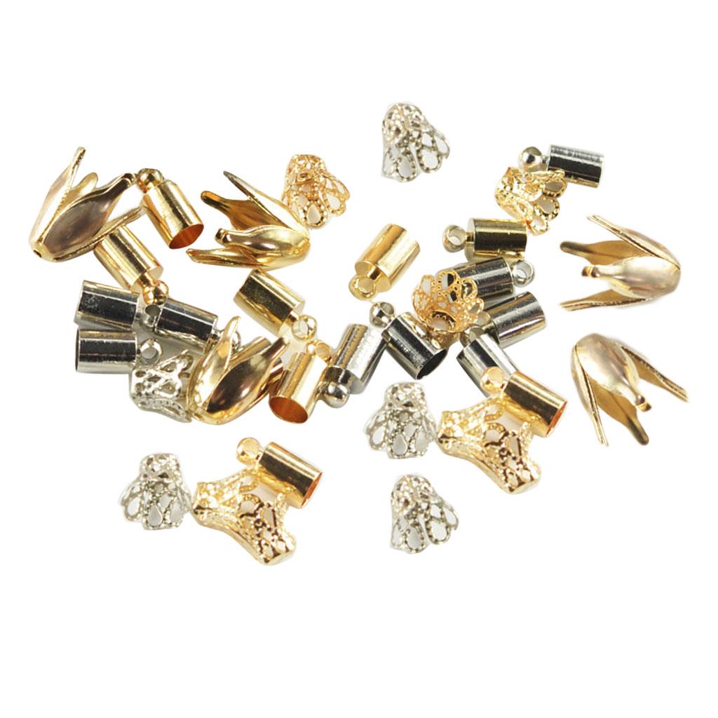 100 Pieces Mixed Shape Handmade Flower Cup Bead Cap End Jewelry Findings