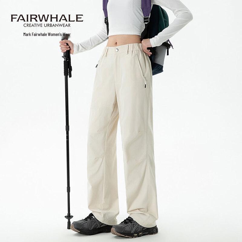 Mark Fairwhale Women's 2025 New Collection High-Waist Techwear Cargo Wide-Leg Pants
