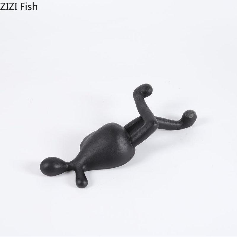 Black Abstract Characters Resins Sculpture Creative Furnishings Desk Decoration Simplicity Figures Statue Modern Home Decor