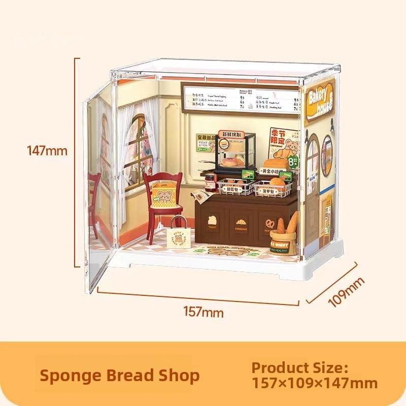 

2025 New Super World Milk Tea op Building Blos DIY ature Scene Toy for Little Girls Handmade Assembly Small House