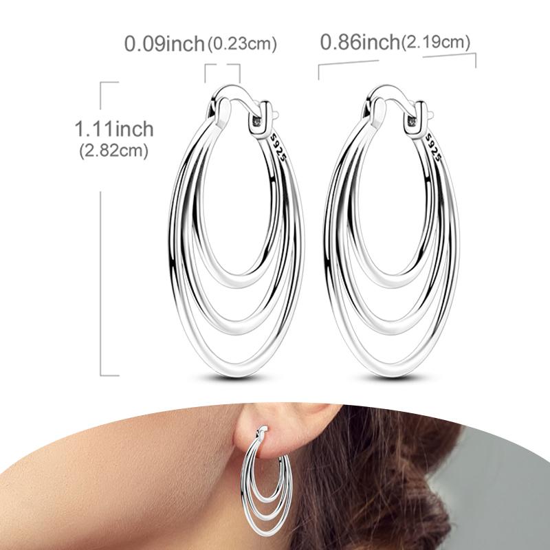 New 925 Silver Hoops Earrings For Woman Starlight Crystal Hoop Coil Earrings Eardrop With Zircon Fashion Jewelry Girls